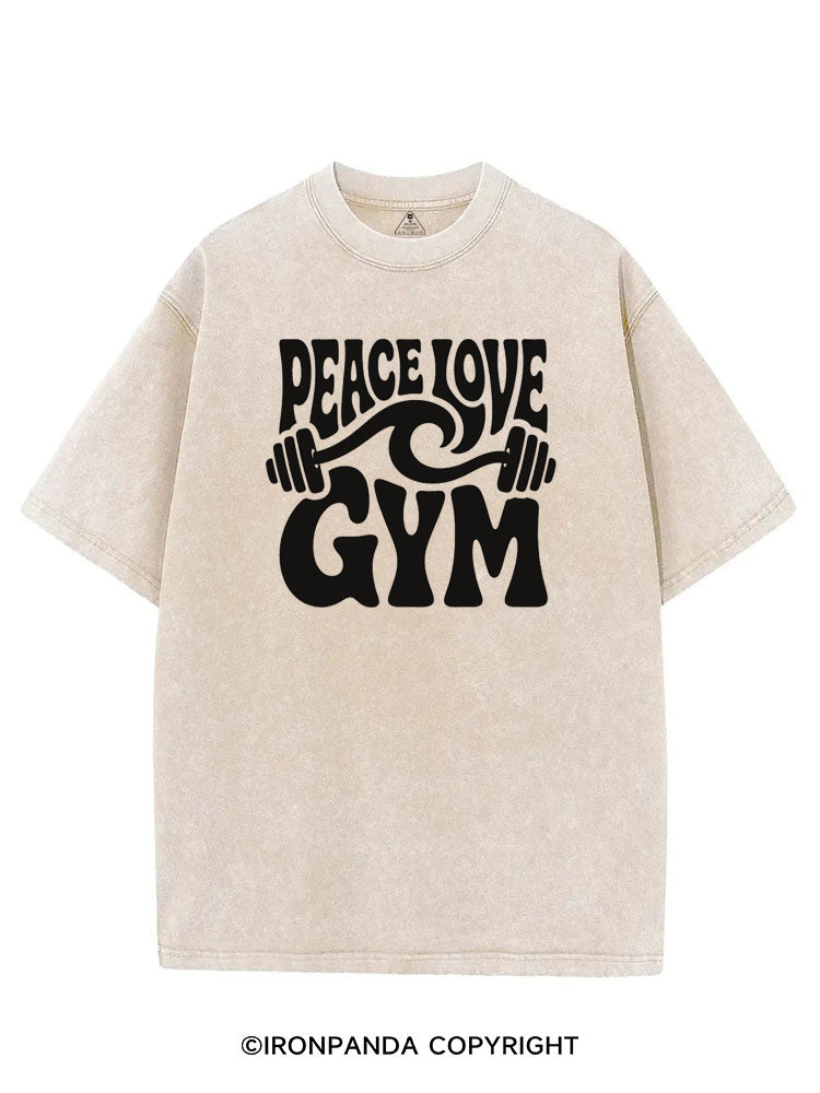 PEACE LOVE GYM VINTAGE GYM SHIRT