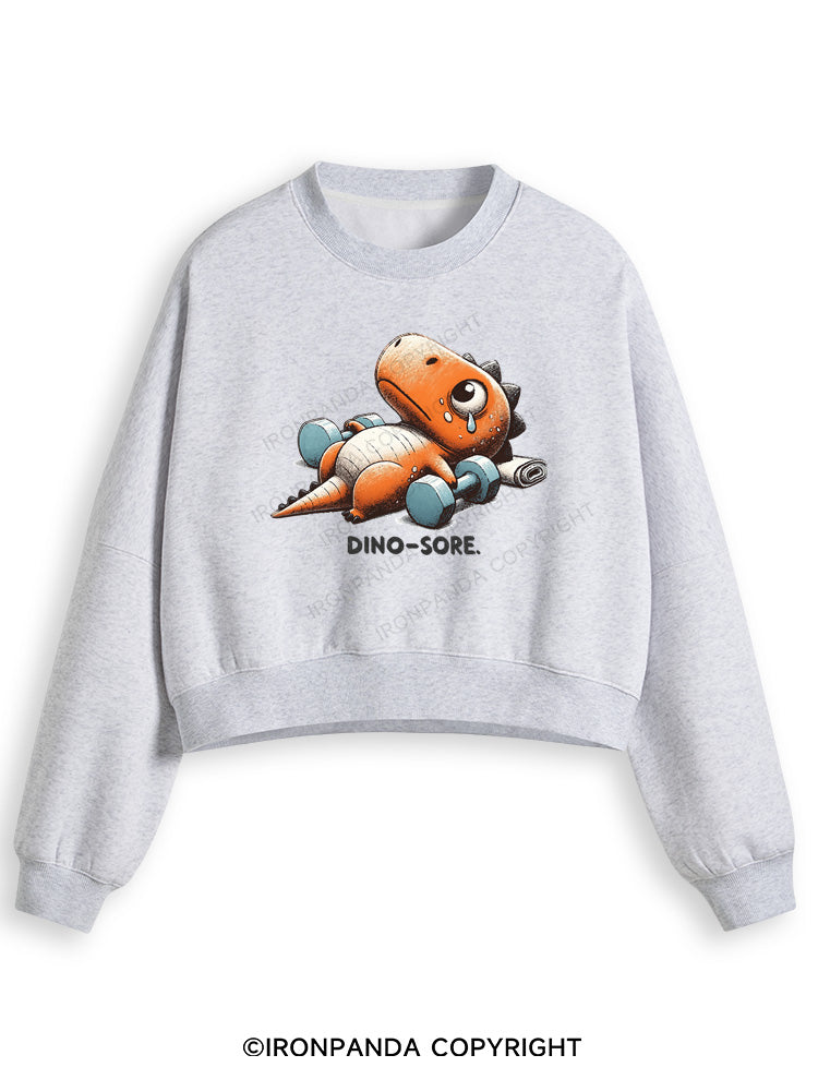 DINO-SORE AFTER WORKOUT Fleece Crop Sweatshirt