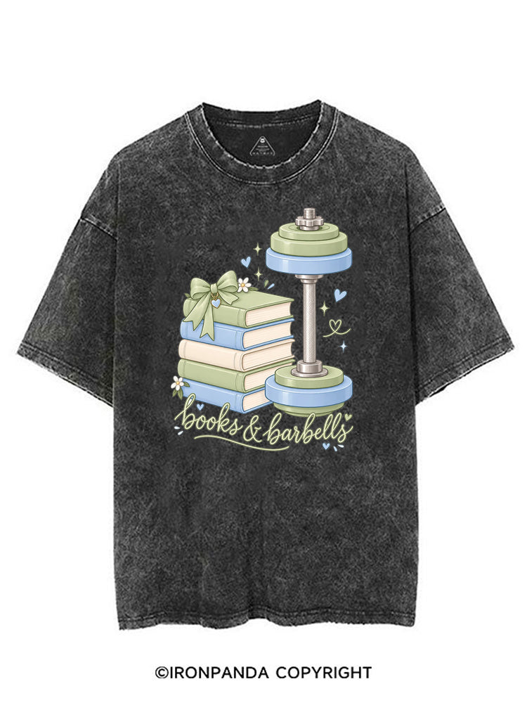 BOOKS & BARBELLS BOOKISH GYM LOVER VINTAGE GYM SHIRT