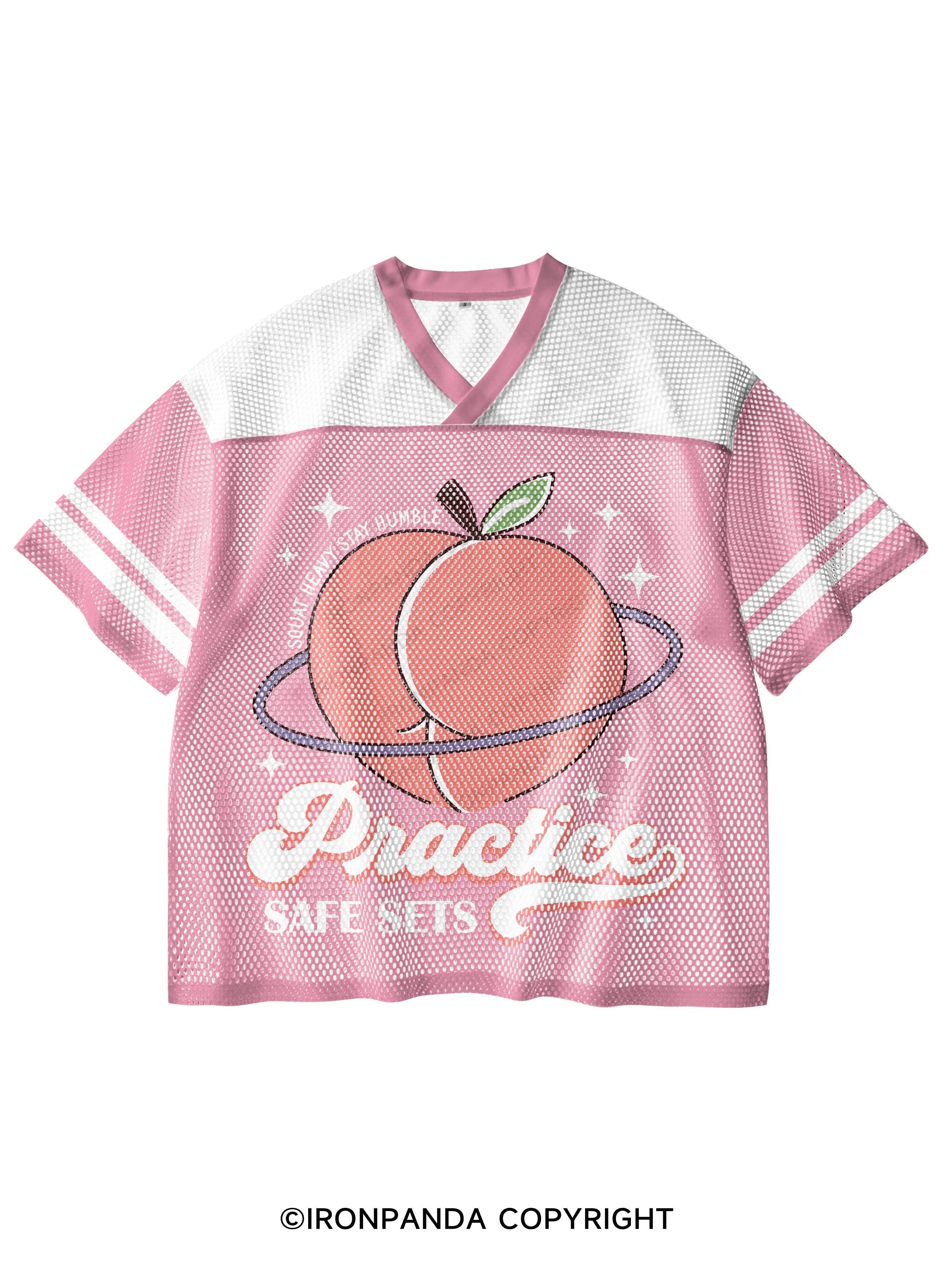 Practice Safe Sets V-Neck Open Hole Mesh Top