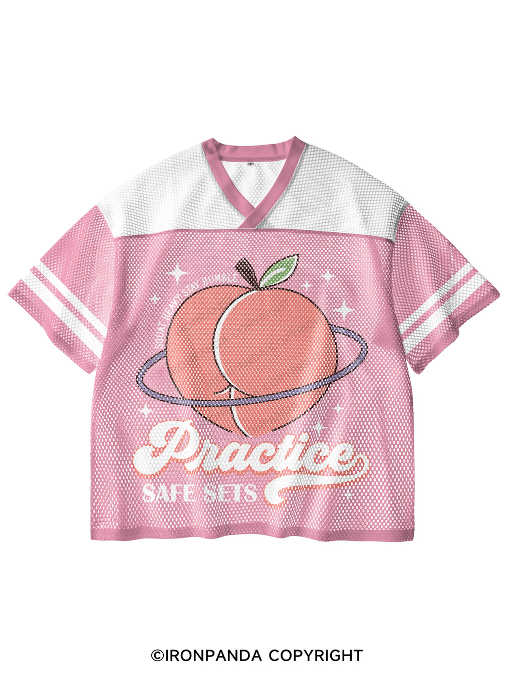Practice Safe Sets V-Neck Open Hole Mesh Top