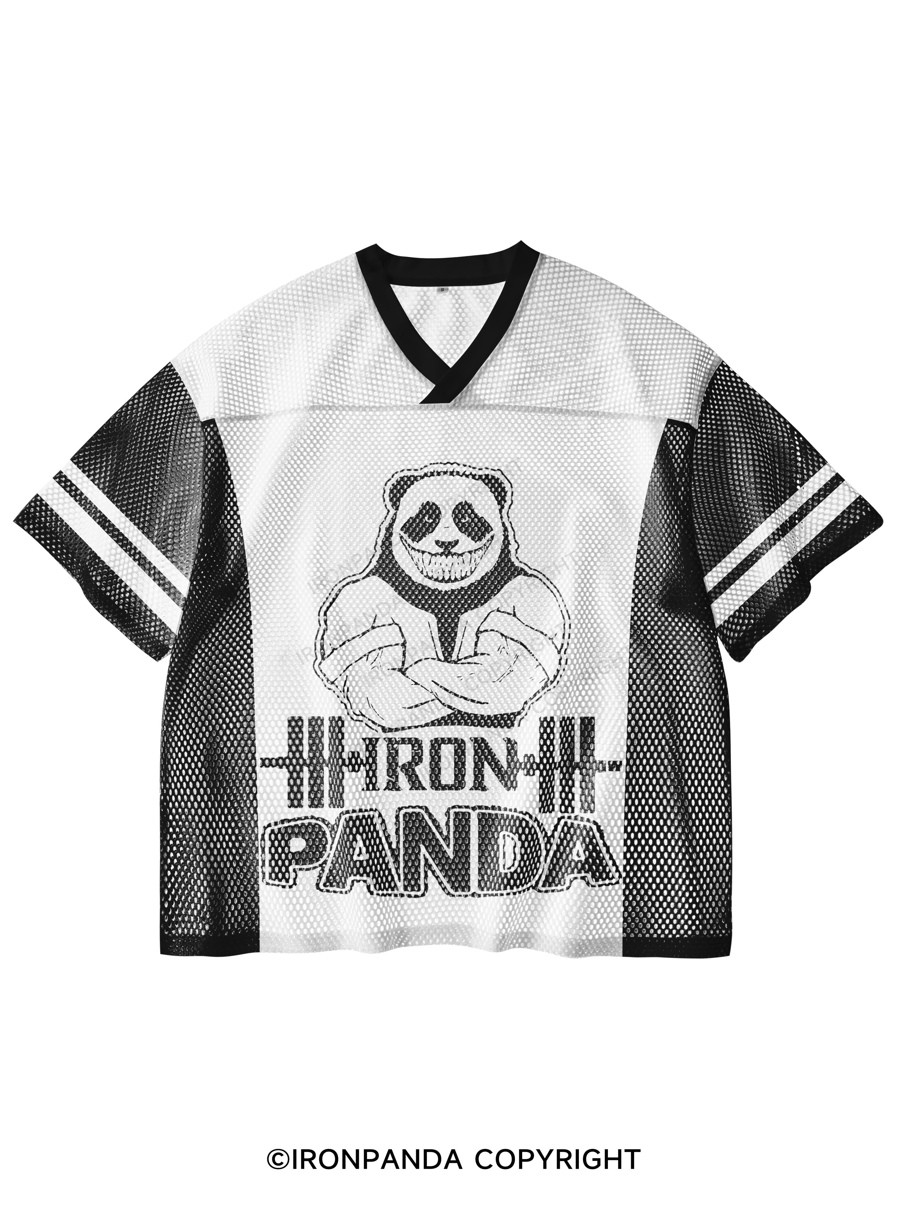 ironpanda V-Neck Open Hole Mesh Top