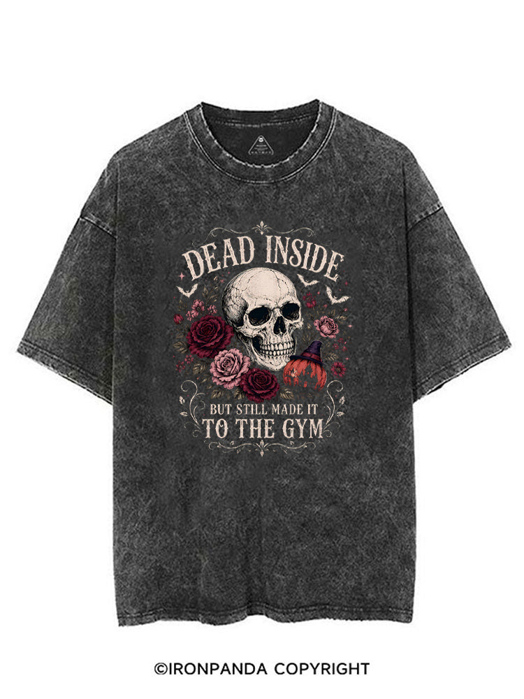 Dead Inside But Still Made It to the Gym Halloween Skeleton VINTAGE GYM SHIRT