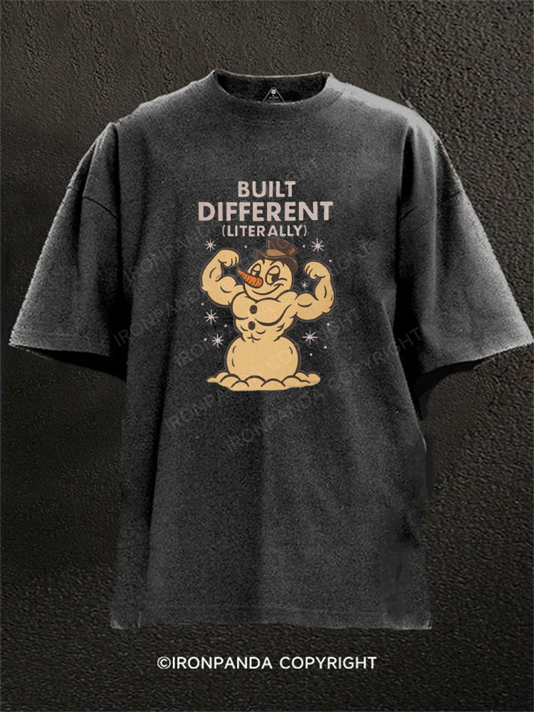 Snowman Built Different Washed Gym Shirt