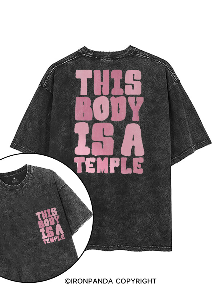 THIS BODY IS A TEMPLE printed Gym Shirt