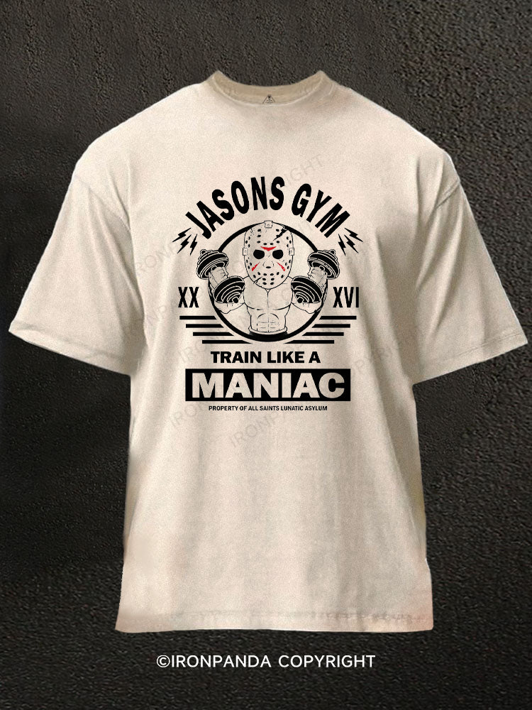 Train Like A Maniac Washed Gym Shirt