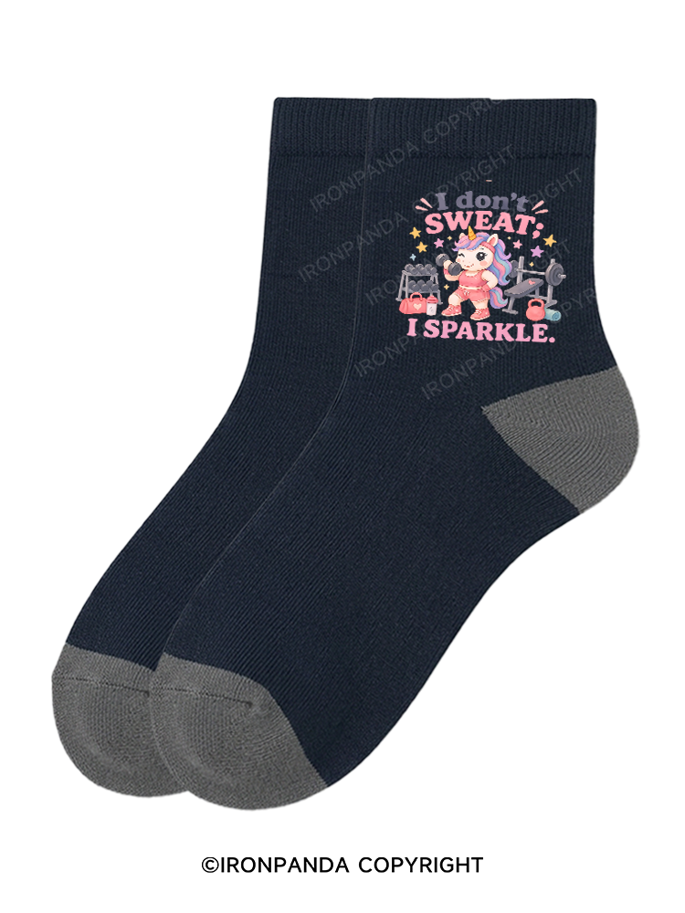 I DON'T SWEAT I SPARKLE SWEATY UNICORN Crew Socks