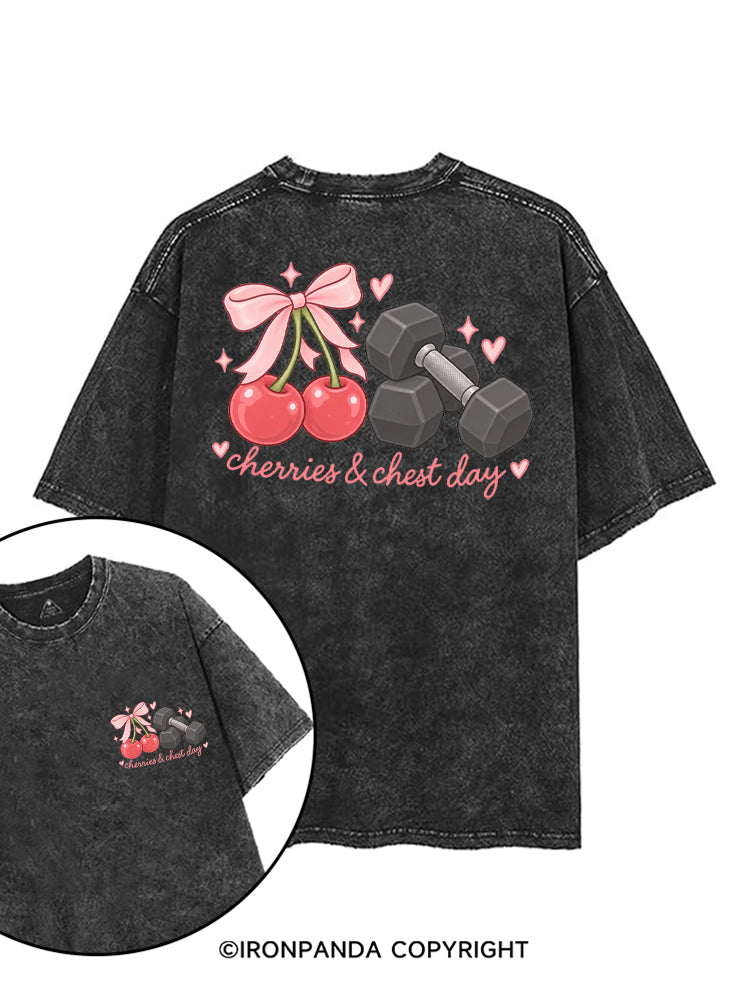 CHERRIES & CHEST DAY printed Gym Shirt