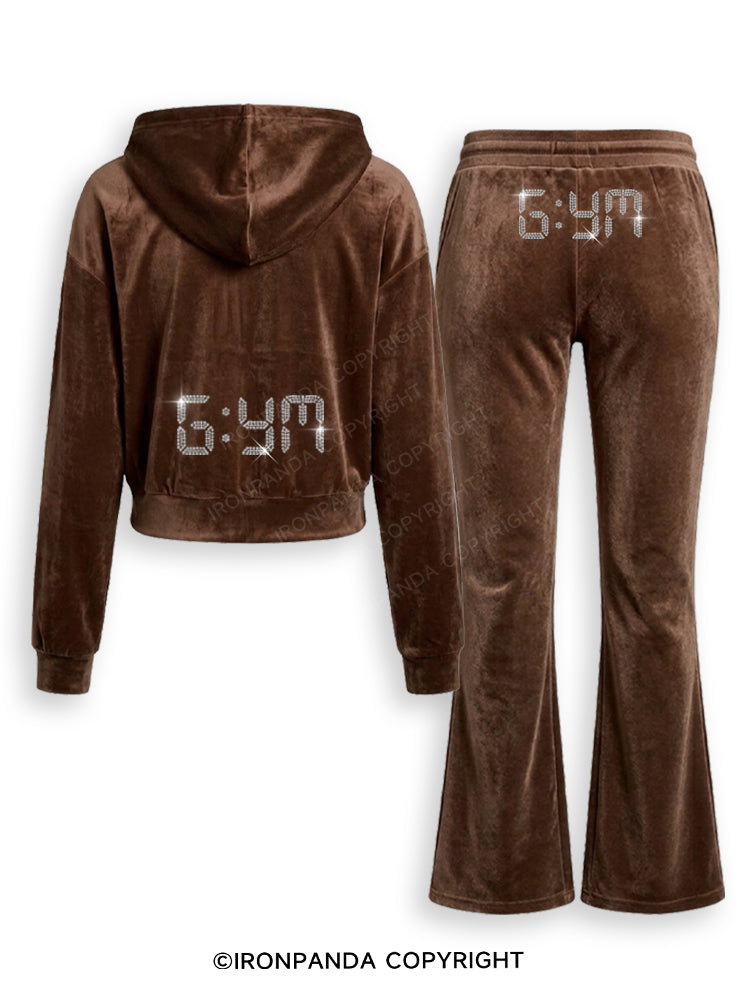 G:YM Rhinestone Velvet Tracksuit Set