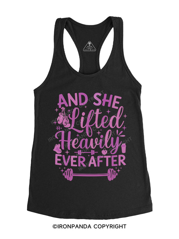 And She Lifted Heavily Ever After Gym Racerback Tank