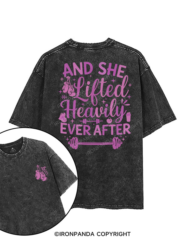 And She Lifted Heavily Ever After printed Gym Shirt