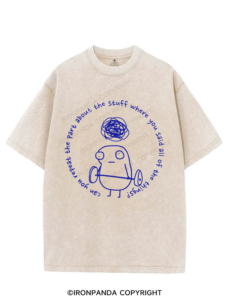 Can you repeat the part about the stuff where you said all of the things? VINTAGE GYM SHIRT