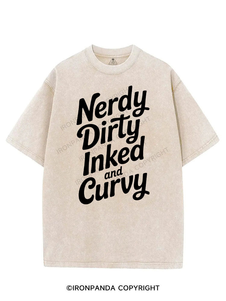 NERDY DIRTY INKED AND CURVY VINTAGE GYM SHIRT