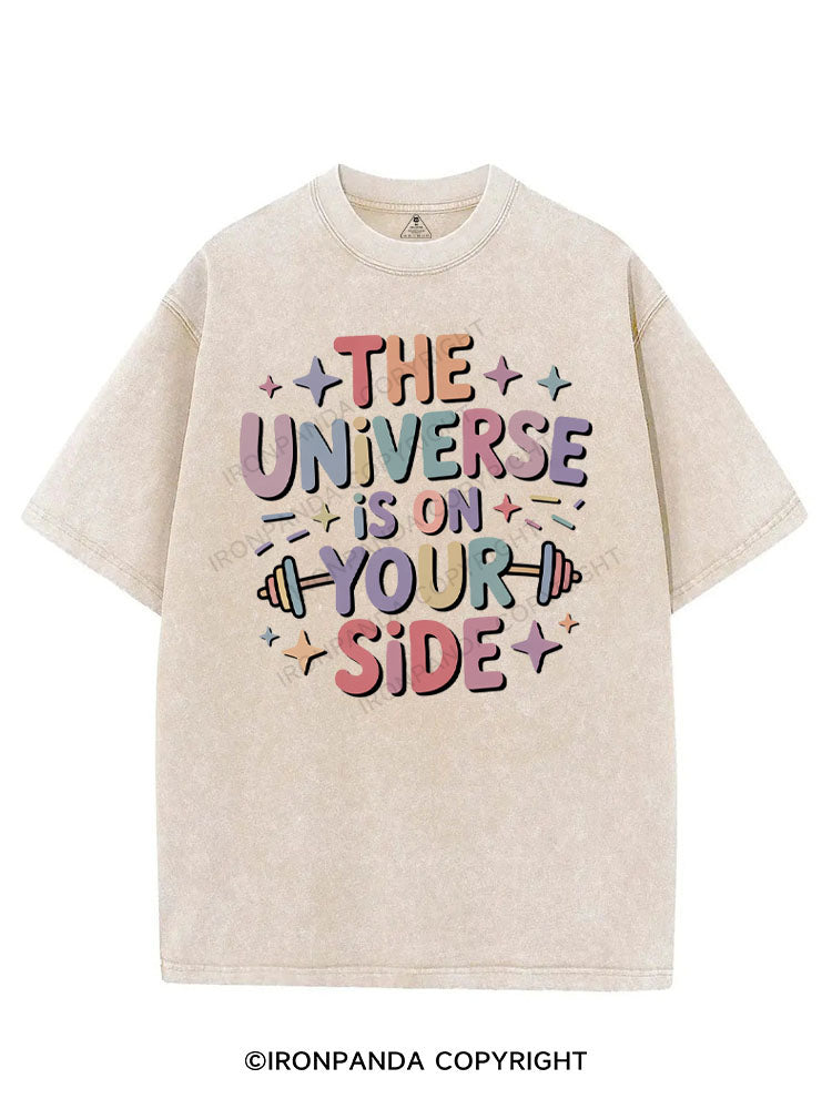 THE UNIVERSE  IS ON YOUR SIDE VINTAGE GYM SHIRT