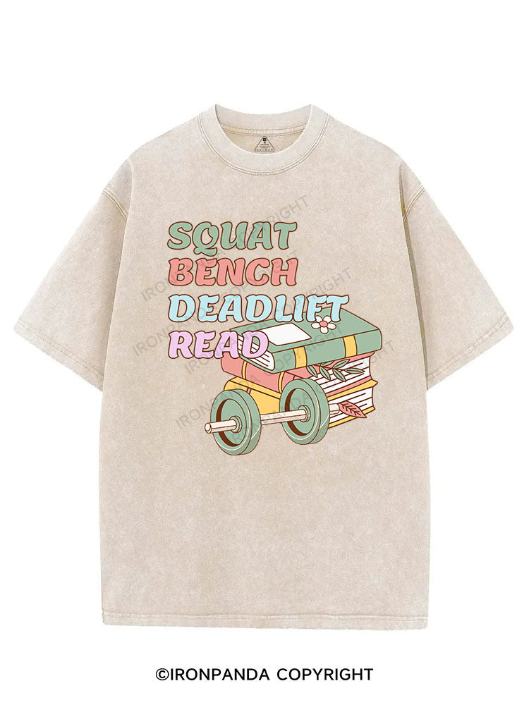 SQUAT BENCH DEADLIFT READ VINTAGE GYM SHIRT