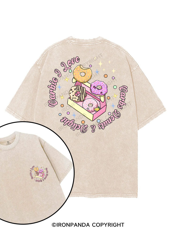 CARBIE I LOVE CARBS DONUTS & DELIGHT printed Gym Shirt