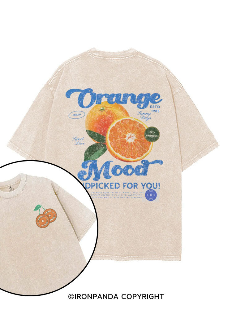 Orange Mood printed Gym Shirt