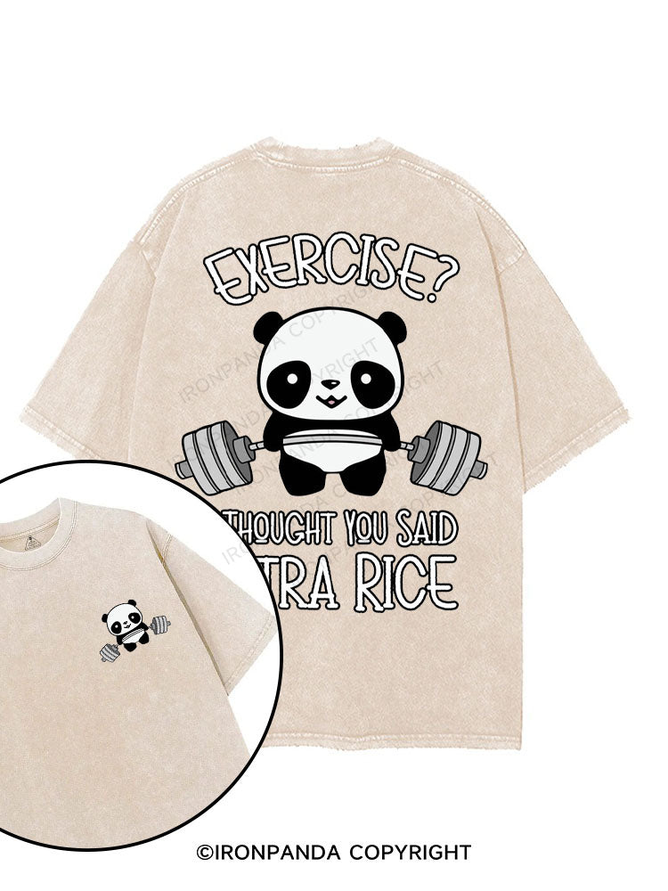 Exercise? I thought you said extra rice printed Gym Shirt