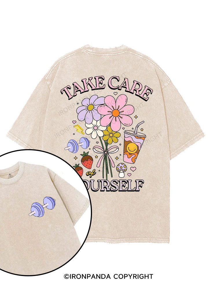 Take care of yourself printed Gym Shirt