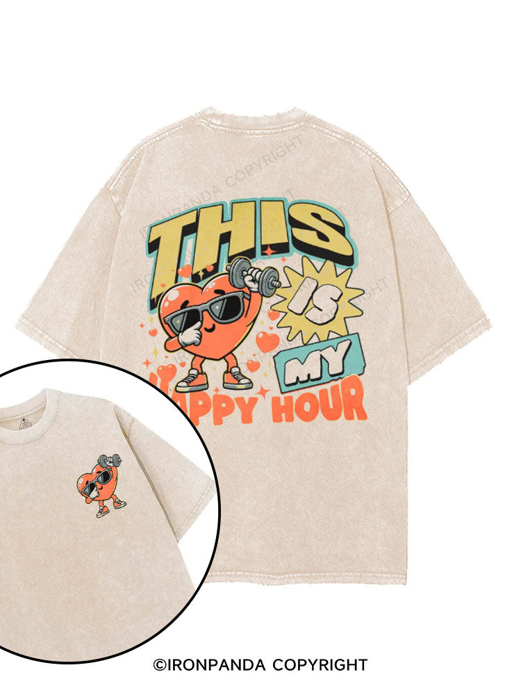 This Is My Happy Hour printed Gym Shirt