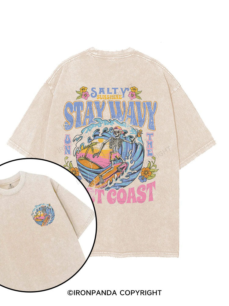 STAY WAVY ON THE WEST COAST printed Gym Shirt