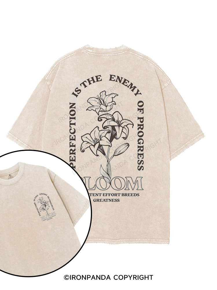 PERFECTION IS THE ENEMY OF PROGRESS printed Gym Shirt