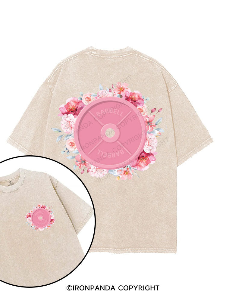 Pink barbell printed Gym Shirt