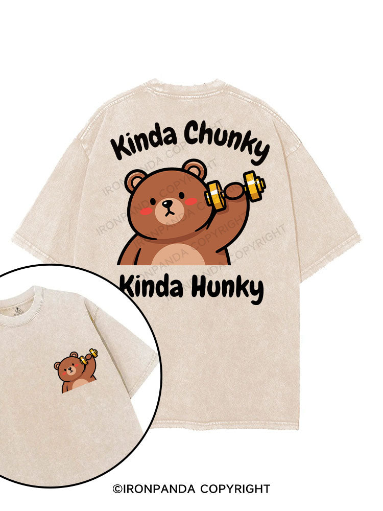 KINDA CHUNKY KINDA HUNKY printed Gym Shirt
