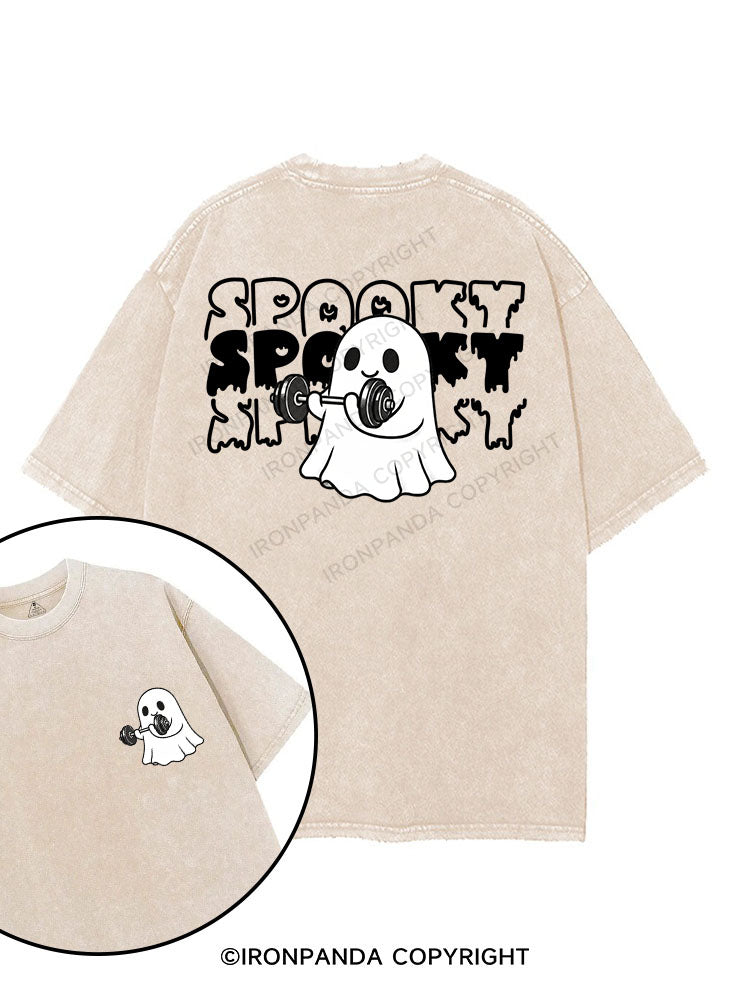 SPOOKY SPOOKY SPOOKY printed Gym Shirt