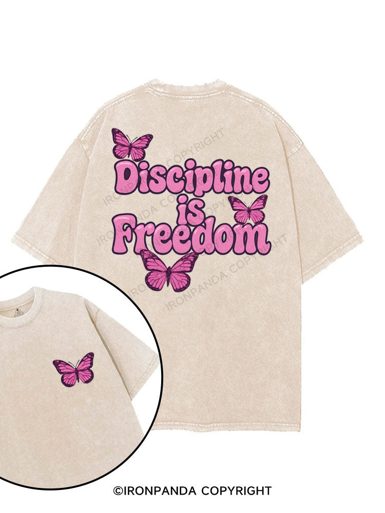 DISCIPLINE IS FREEDOM printed Gym Shirt