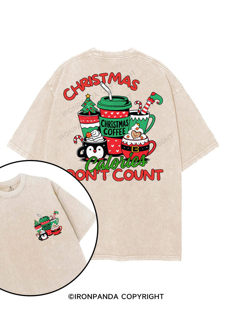 CHRISTMAS CALORIES DON'T COUNT printed Gym Shirt
