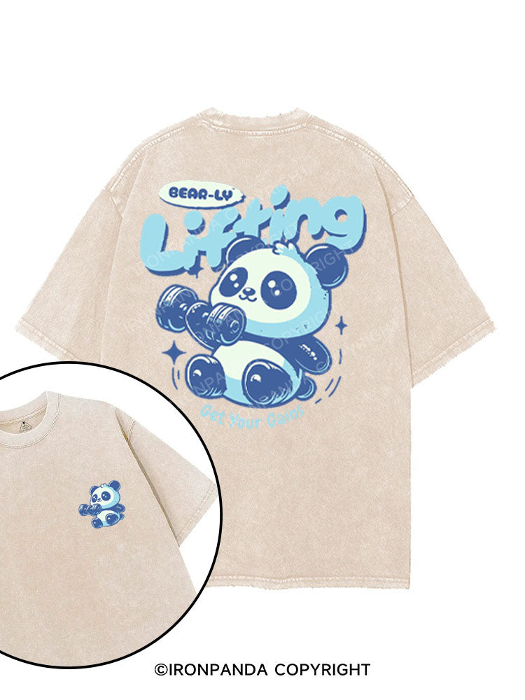 BEAR-LY LIFTING GET YOUR GAINS printed Gym Shirt