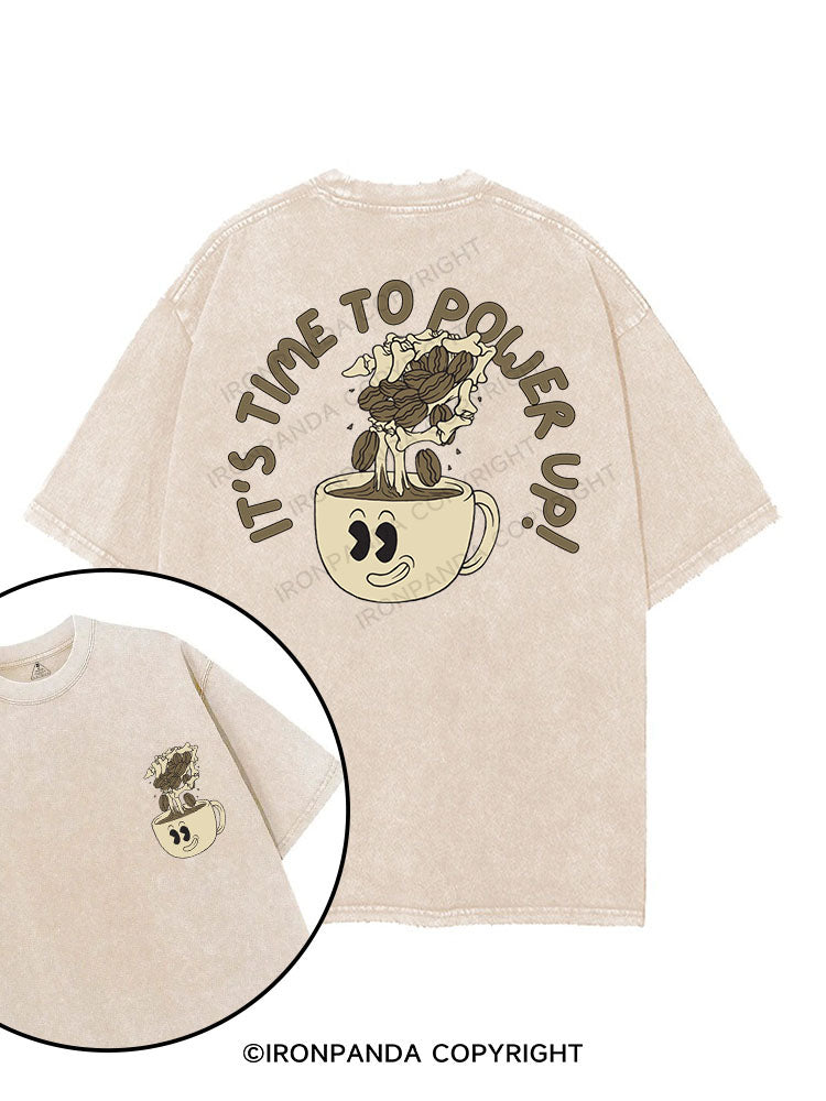 IT'S TIME TO POWER UP! printed Gym Shirt