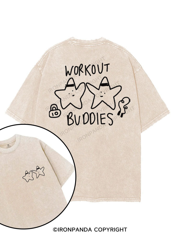 WORKOUT BUDDIES printed Gym Shirt