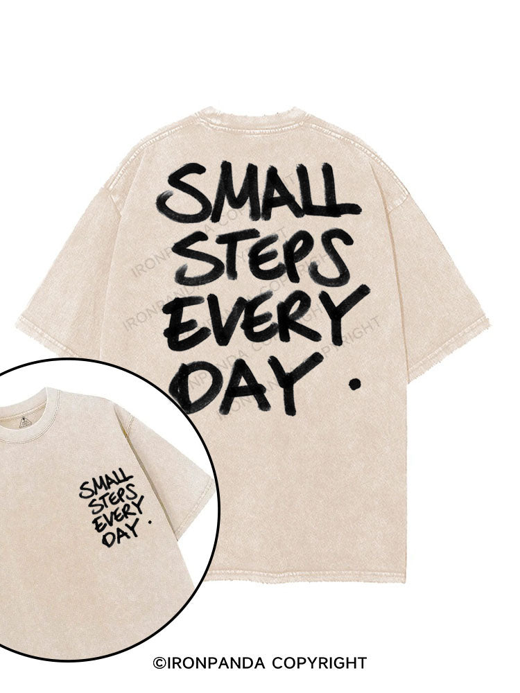 SMALL STEPS EVERY DAY printed Gym Shirt