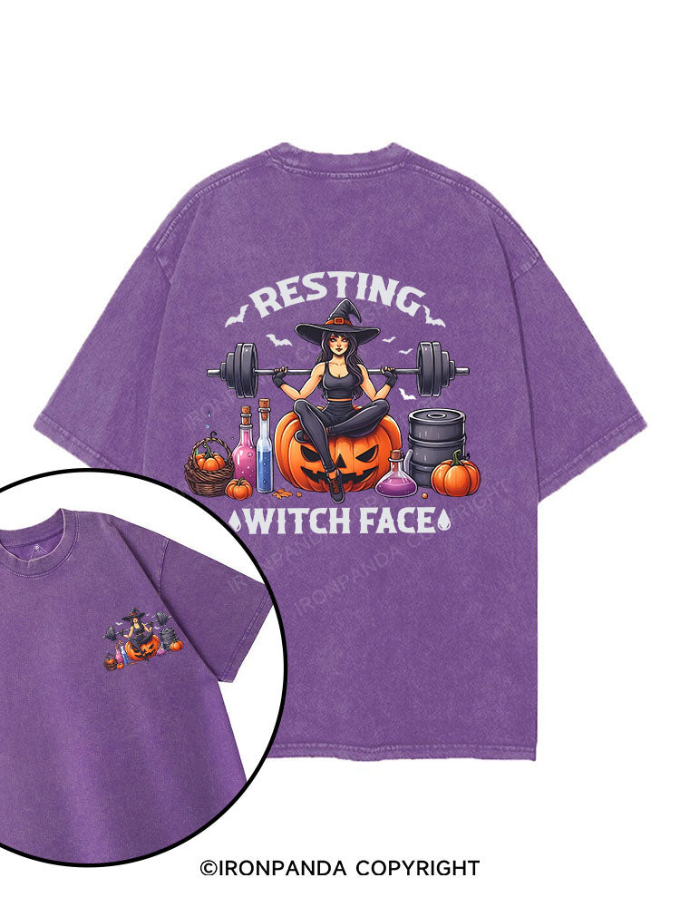 RESTING WITCH FACE printed Gym Shirt