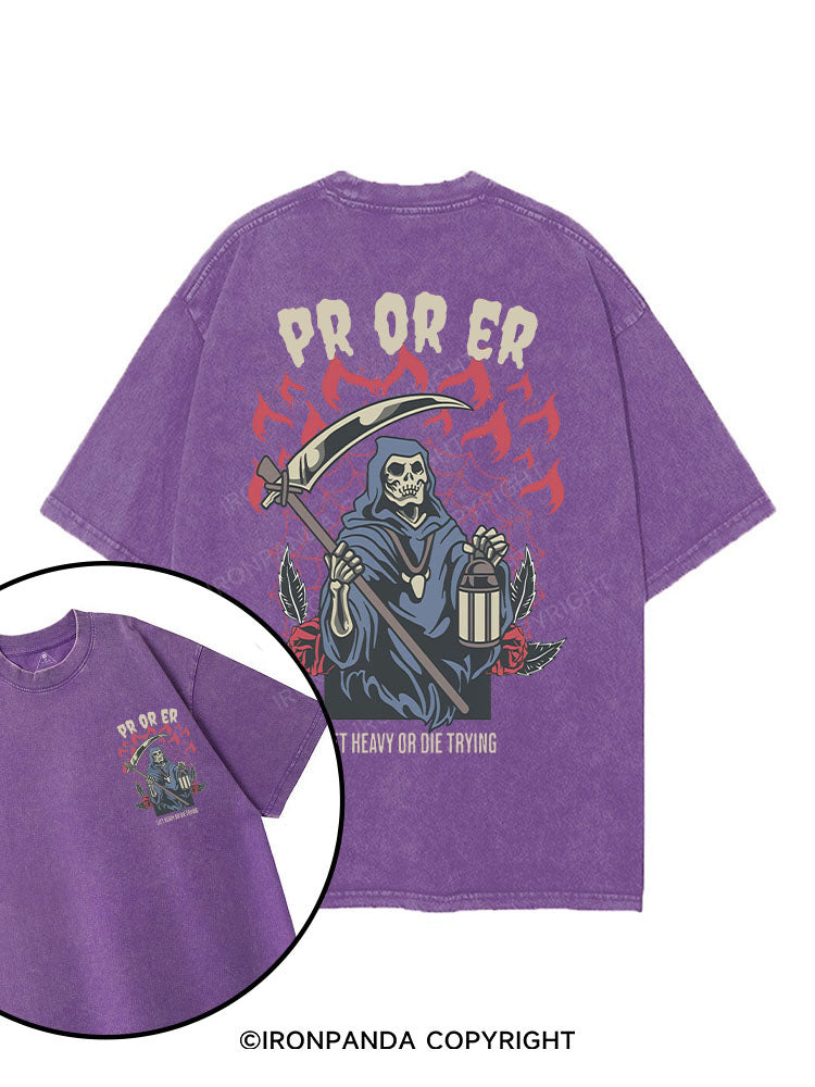 Pr or Er Lift heavy or die trying printed Gym Shirt