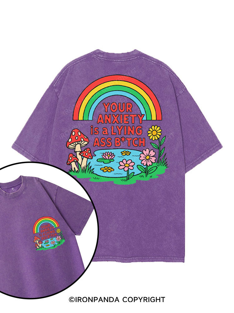 YOUR ANXIETY IS A LYING ASS BITCH printed Gym Shirt