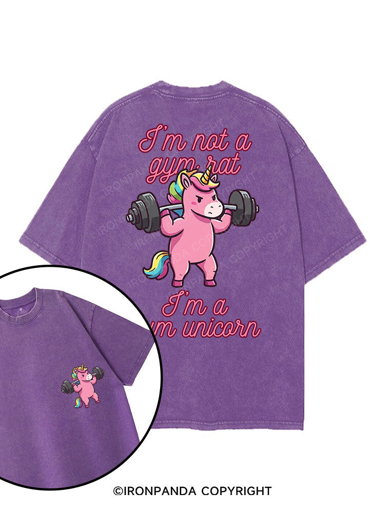 I'M NOT A GYM RAT I'M A GYM UNICORN printed Gym Shirt