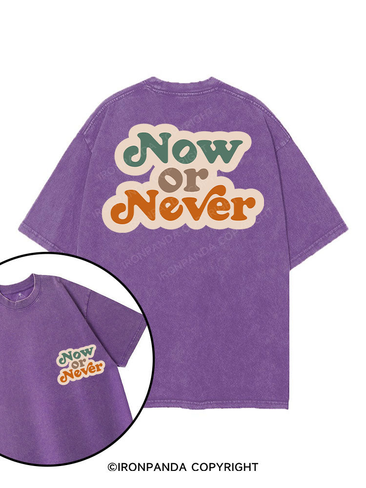 NOW OR NEVER printed Gym Shirt