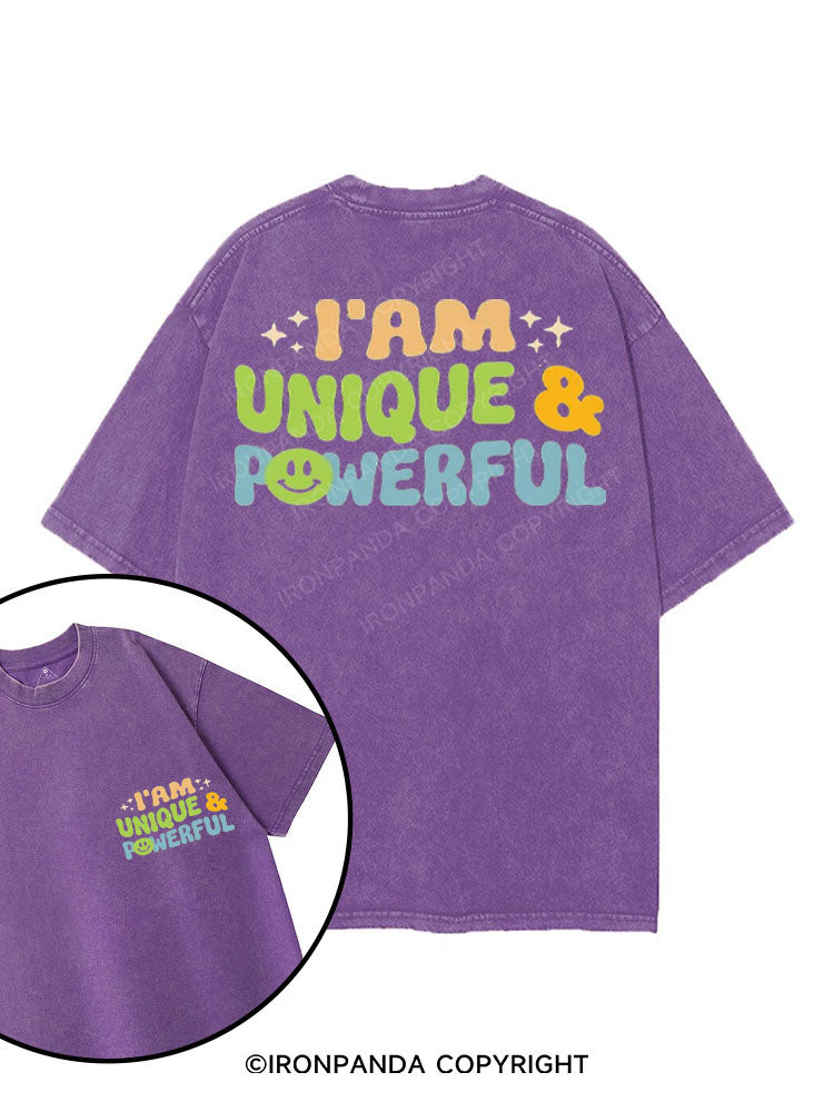 I AM UNIQUE & POWERFUL printed Gym Shirt