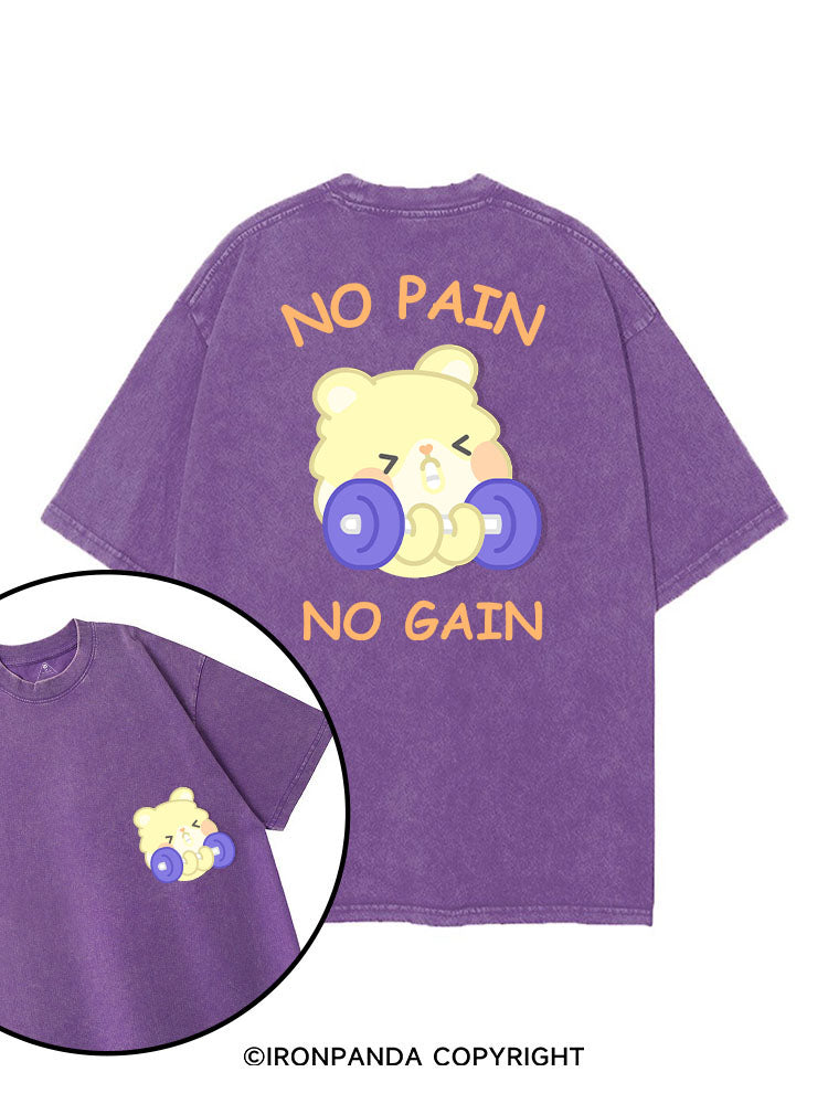 NO PAIN NO GAIN printed Gym Shirt