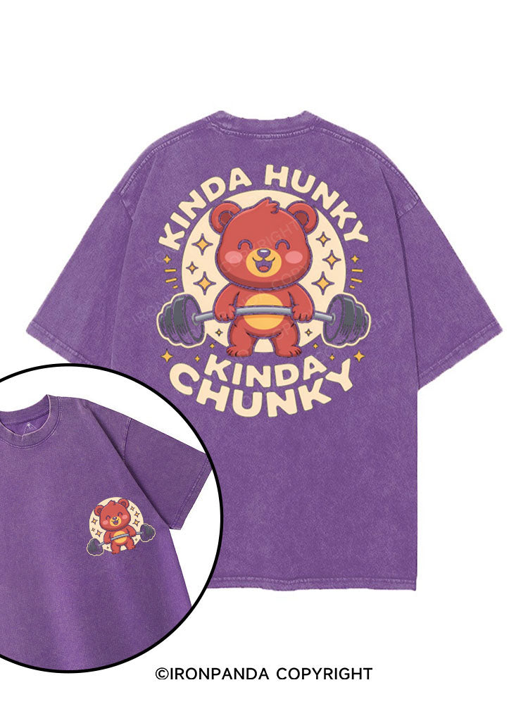 KINDA HUNKY KINDA CHUNKY printed Gym Shirt