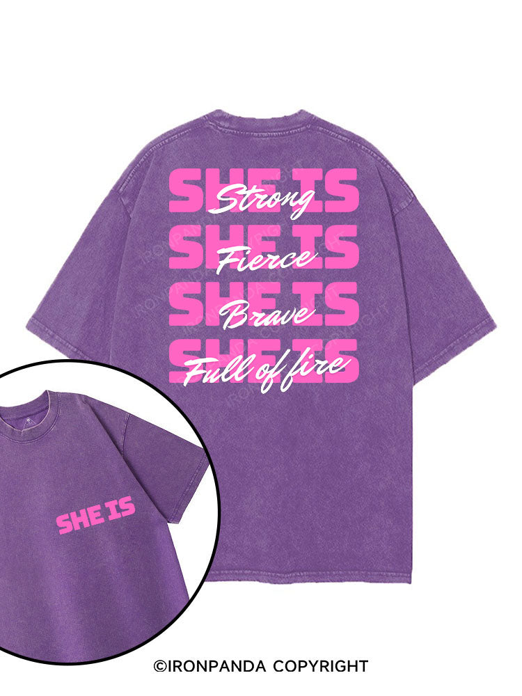 SHE IS printed Gym Shirt