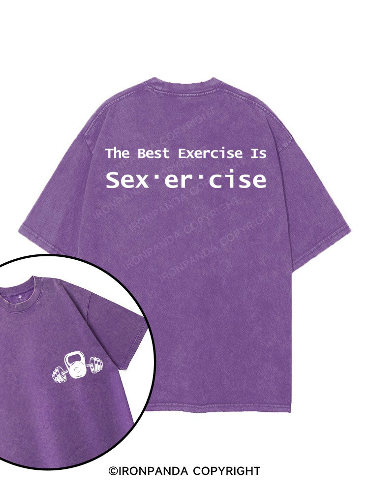THE BEST EXERCISE IS SEX·ER·CISE printed Gym Shirt