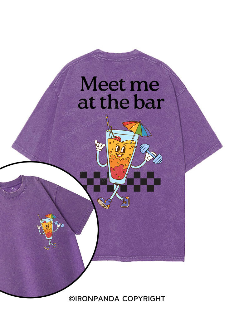 MEET ME AT THE BAR printed Gym Shirt