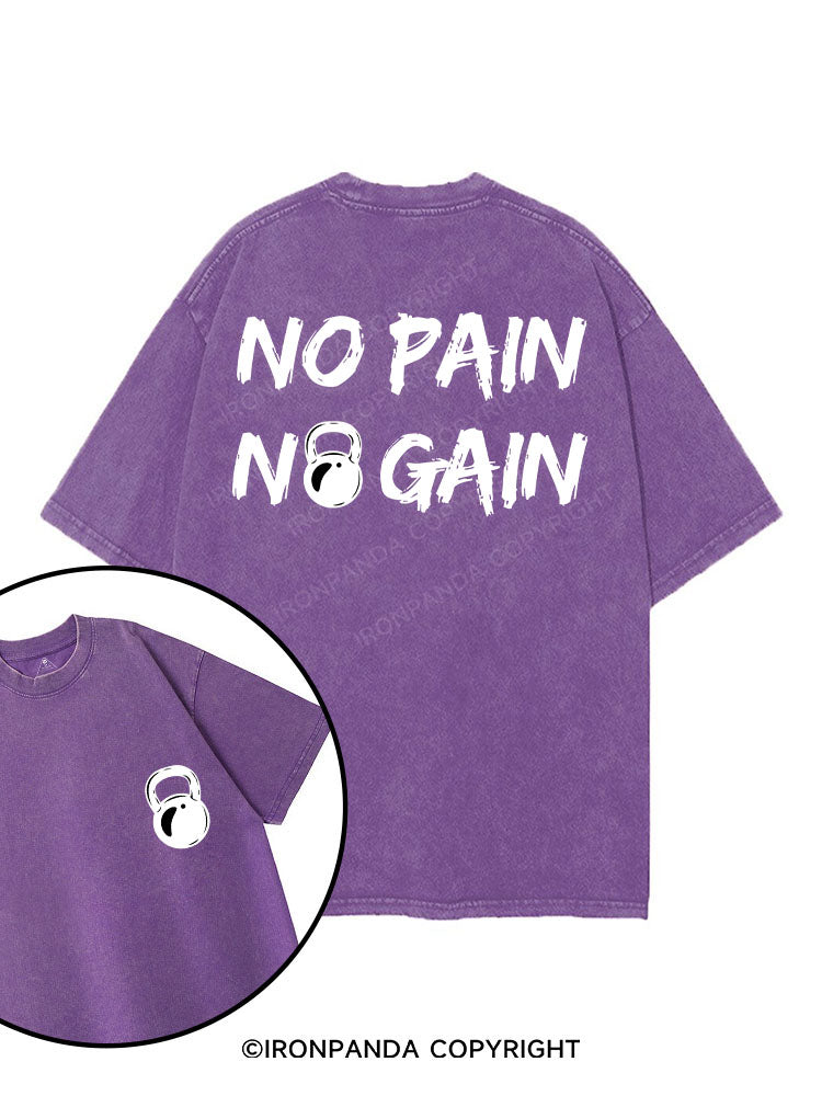 NO PAIN NO GAIN printed Gym Shirt