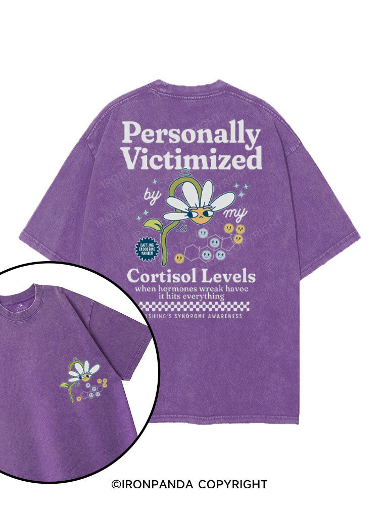 PERSONALLY VICTIMIZED BY MY CORTISOL LEVELS printed Gym Shirt