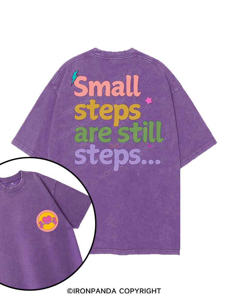 SMALL STEPS ARE STILL STEPS printed Gym Shirt