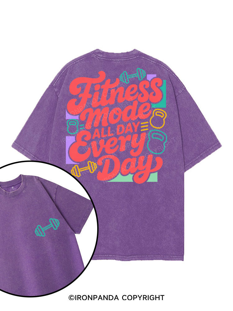FITNESS MODE ALL DAY EVERY DAY printed Gym Shirt